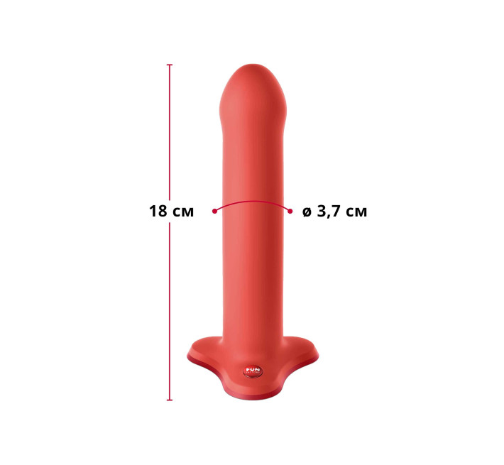 Фаллоимитатор Fun Factory MAGNUM, оранжевый, очень гибкий, длина 18,3 см, диаметр 3,7 см.