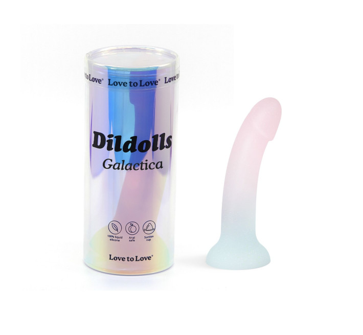 Дилдо с градиентом и блестками Love To Love Dildolls - Galactica, ультрамягкий