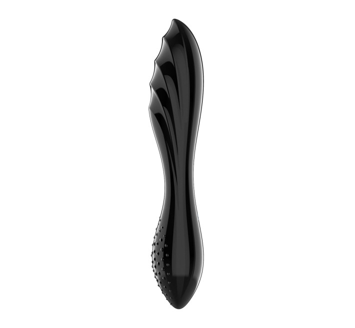 Двосторонній скляний дилдо Satisfyer Dazzling Crystal 1 Black, дуже міцний, без стопера