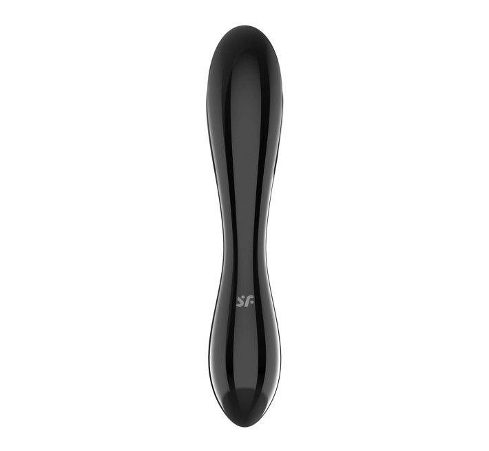 Двосторонній скляний дилдо Satisfyer Dazzling Crystal 1 Black, дуже міцний, без стопера