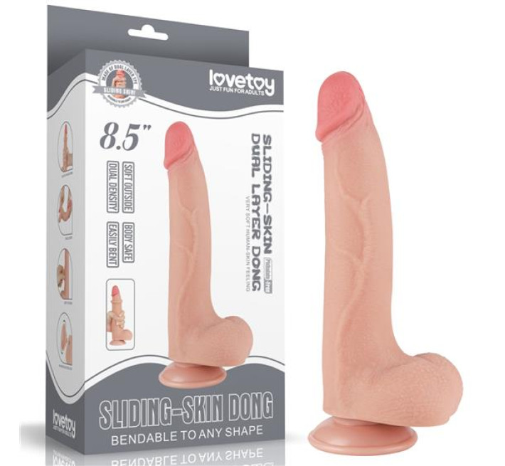 Фалоімітатор LoveToy Sliding-Skin Dual Layer Dong 8.5 998 Flesh