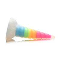 Фентезійний фалоімітатор Creature Cocks Luminescent Rainbow Silicone Dildo