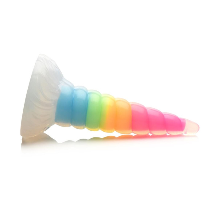 Фентезійний фалоімітатор Creature Cocks Luminescent Rainbow Silicone Dildo