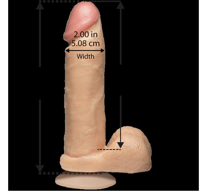 Фалоімітатор Doc Johnson The Realistic Cock 8 inch White - PVC, Vack-U-Lock, діаметр 5,1 см