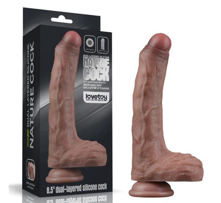 Фалоімітатор LoveToy Dual-Layered Silicone Cock 8.5 Brown 660