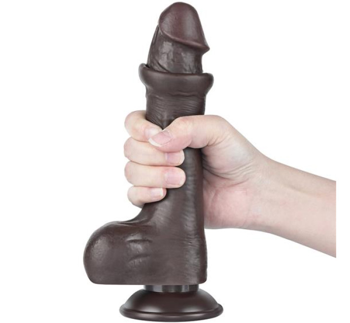 Фалоімітатор LoveToy Sliding-Skin Dual Layer Dong 8 995 Black