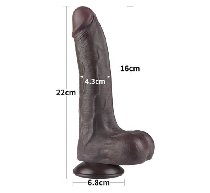 Фалоімітатор LoveToy Sliding-Skin Dual Layer Dong 8.5 999 Black