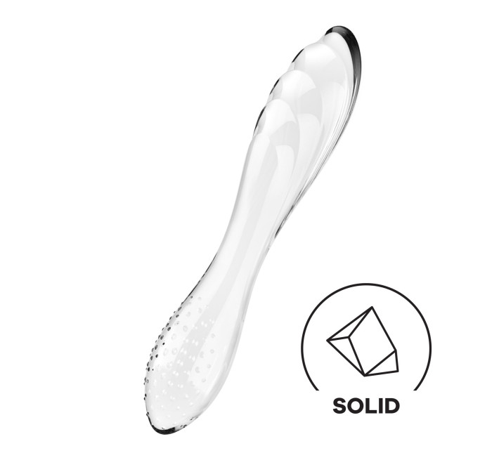 Двухсторонний стеклянный дилдо Satisfyer Dazzling Crystal 1 Transparent, очень крепкий, без стопера.