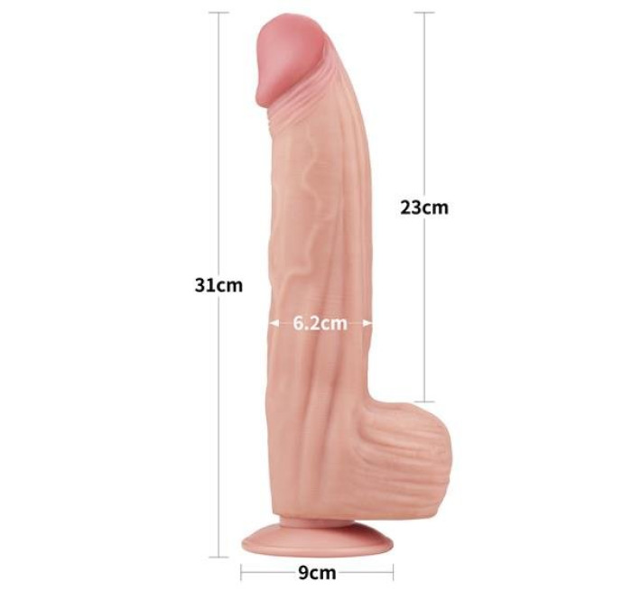 Фаллоимитатор LoveToy Sliding-Skin Dual Layer Dong 12 Flesh