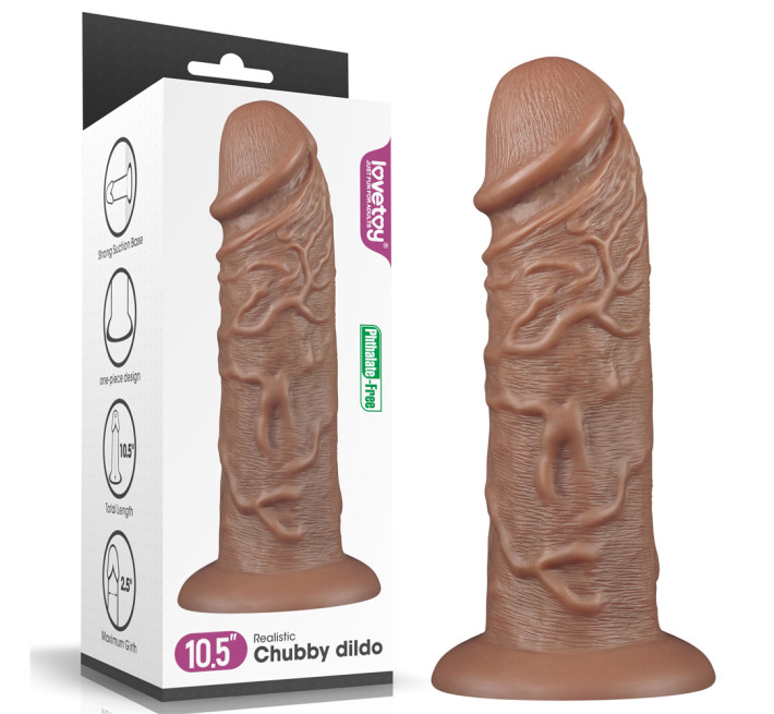 Фаллоимитатор LoveToy Realistic Chubby Dildo 10.5 Коричневый