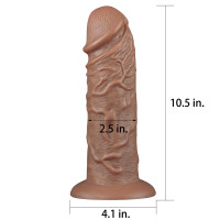 Фалоімітатор LoveToy Realistic Chubby Dildo 10.5 Коричневий
