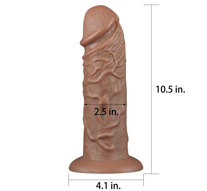 Фаллоимитатор LoveToy Realistic Chubby Dildo 10.5 Коричневый