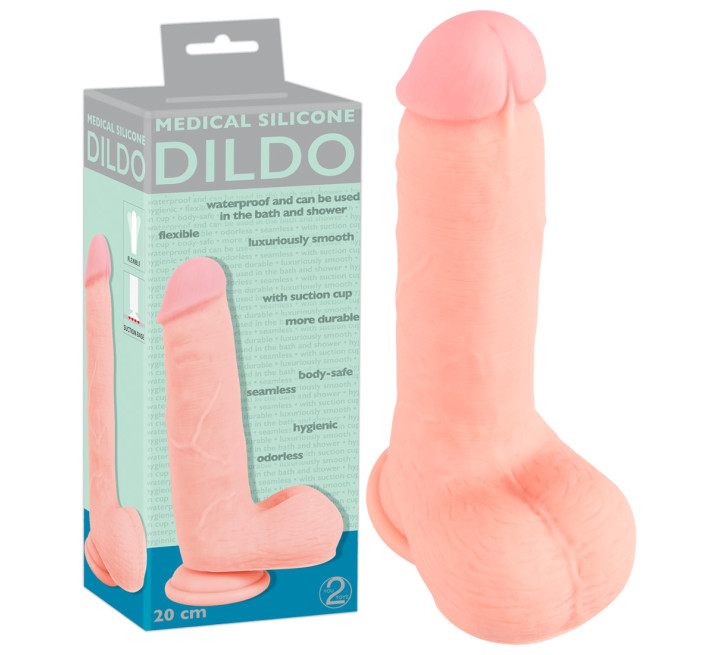 Фаллоимитатор You2Toys с мошонкой Medical Silicone Dildo Телесный 20 см 526681
