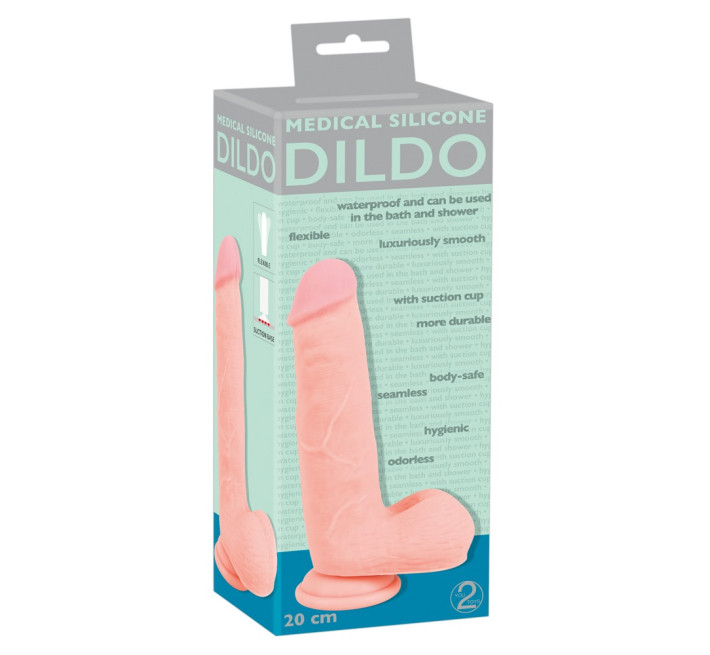Фаллоимитатор You2Toys с мошонкой Medical Silicone Dildo Телесный 20 см 526681