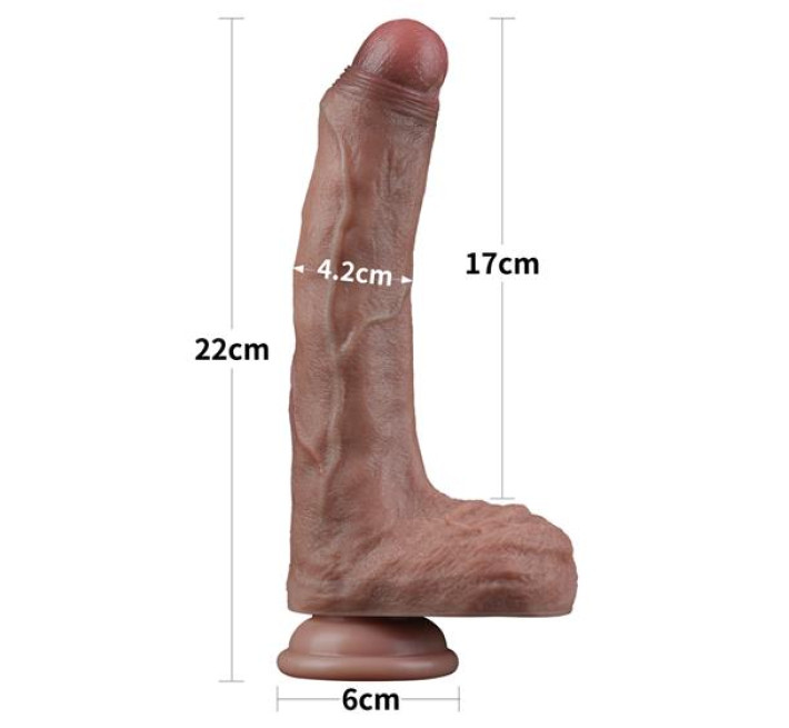 Фалоімітатор LoveToy Dual-Layered Silicone Cock 8.5 Brown 660