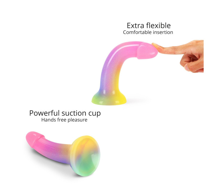 Дилдо з градієнтом та блискітками Love To Love Dildolls - Stargazer, ультрам’який