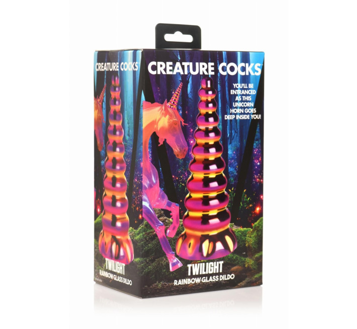Фентезійний фалоімітатор Creature Cocks Twilight Rainbow Glass Dildo