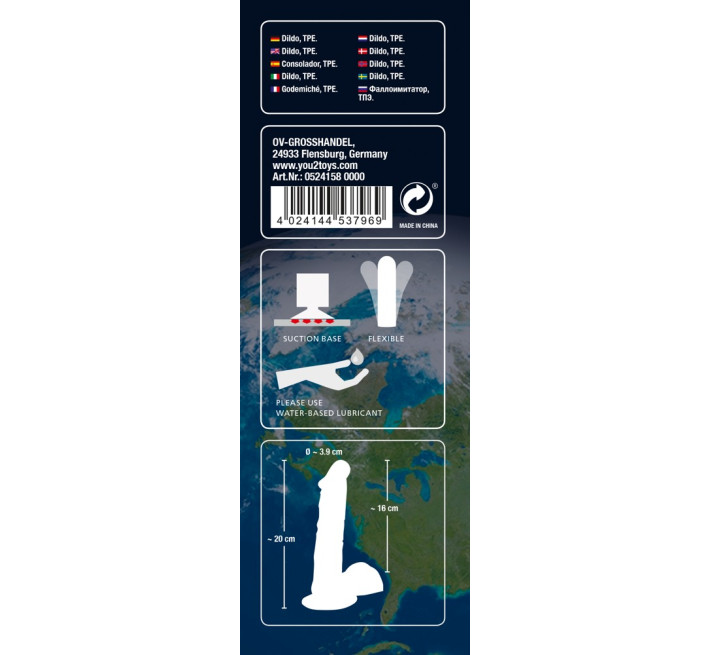 Фалоімітатор із мошонкою You2Toys European Lover Medium Dong With Balls