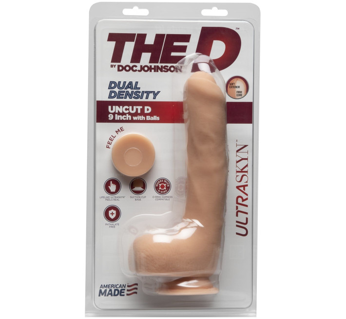 Фалоімітатор Doc Johnson The Uncut D 9 Inch With Balls ULTRASKYN Тілесний