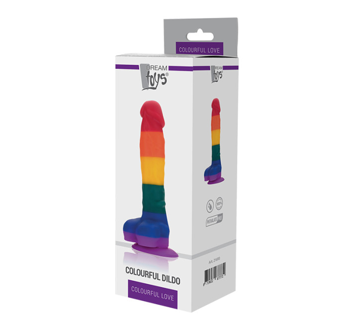 Радужный фаллоимитатор Dreamtoys Colourful Love Dildo 20 см