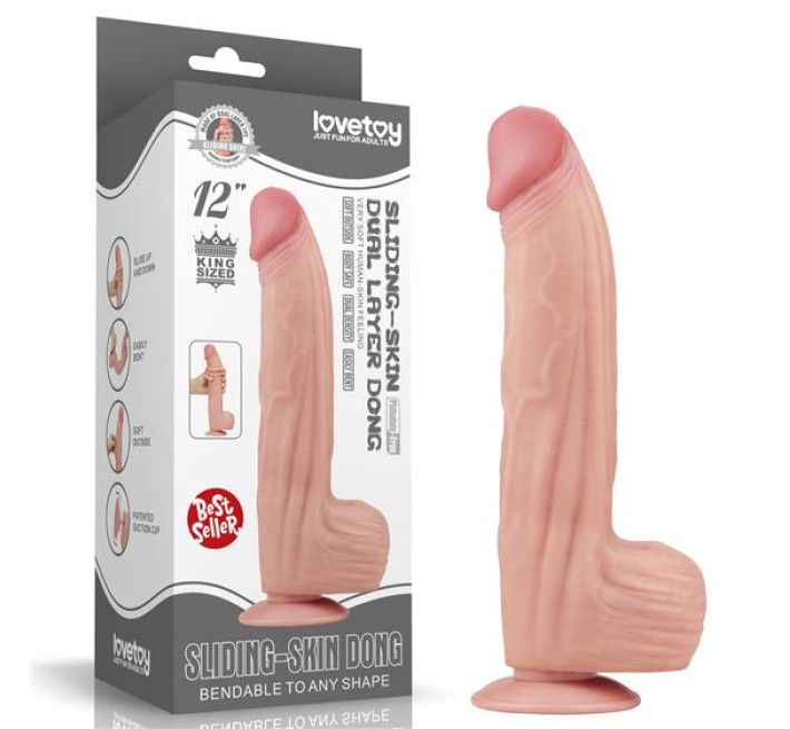 Фаллоимитатор LoveToy Sliding-Skin Dual Layer Dong 12 Flesh