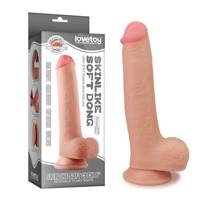 Фаллоимитатор с мошонкой LoveToy Skinlike Soft Dong 8
