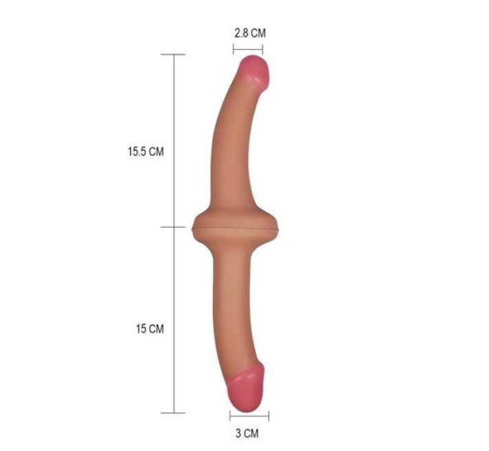 Двосторонній фалоімітатор LoveToy Holy Dong Double-Ended Dildo 12.5 Тілесний