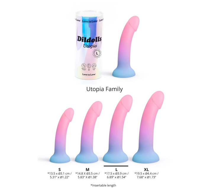 Дилдо з кольоровим градієнтом Love To Love DILDOLLS - UTOPIA L ультрам'який