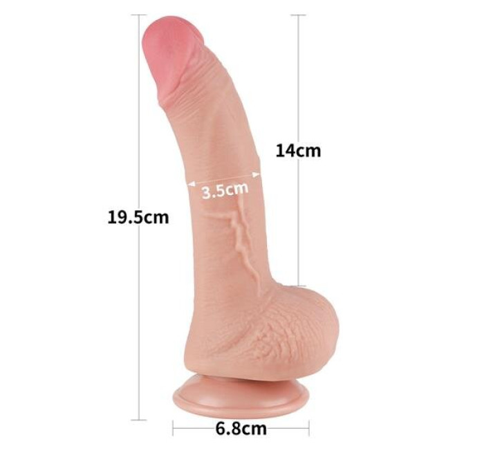 Фалоімітатор LoveToy Sliding-Skin Dual Layer Dong 7.5 992 Flesh