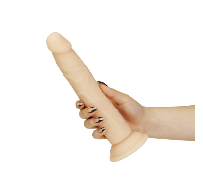 Фалоімітатор Naked Addiction — 9″ Silicone Dual Density Bendable Dildo Vanilla, віброкуля в подаруно