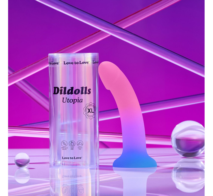 Дилдо з кольоровим градієнтом Love To Love DILDOLLS - UTOPIA XL ультрам'який