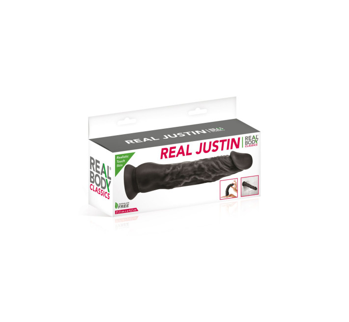 Фаллоимитатор с присоской Real Body Real Justin Черный