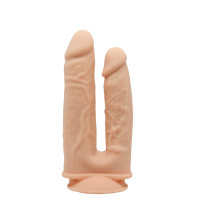 Фалоімітатор подвійний SilexD Double Gusto Flesh (Model 1 size 8 & 7), двошаровий, силікон + Silexd