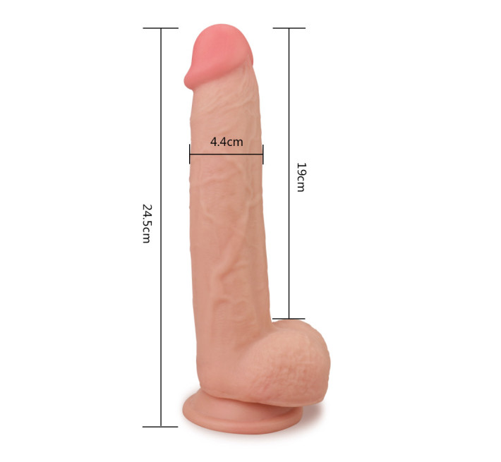 Фалоімітатор з мошонкою LoveToy Skinlike Soft Dong 8.5