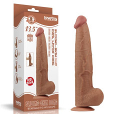 Фалоімітатор LoveToy Sliding-Skin Dual Layer Dong 13.5 Brown