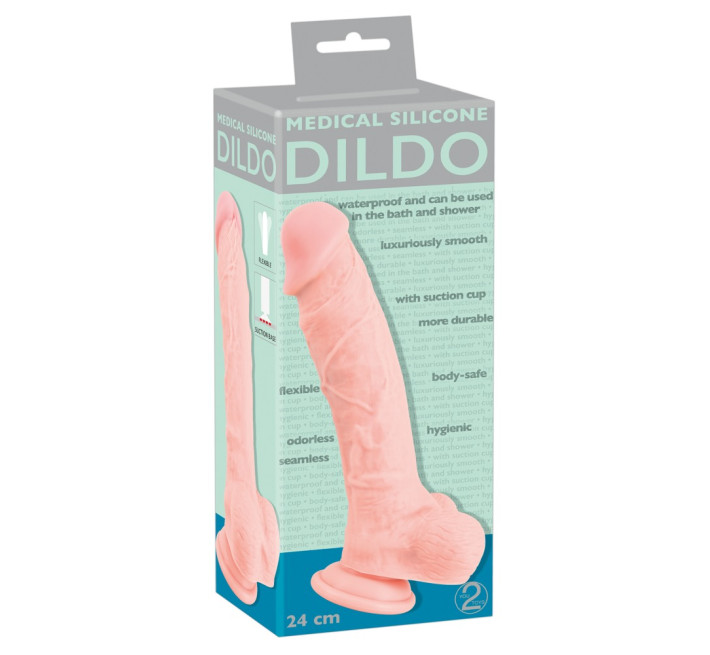 Фаллоимитатор You2Toys с мошонкой Medical Silicone Dildo Телесный 24 см 52669