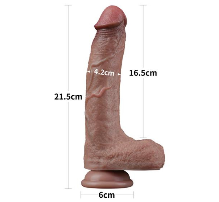 Фалоімітатор LoveToy Dual-Layered Silicone Cock 8.5 Brown 987