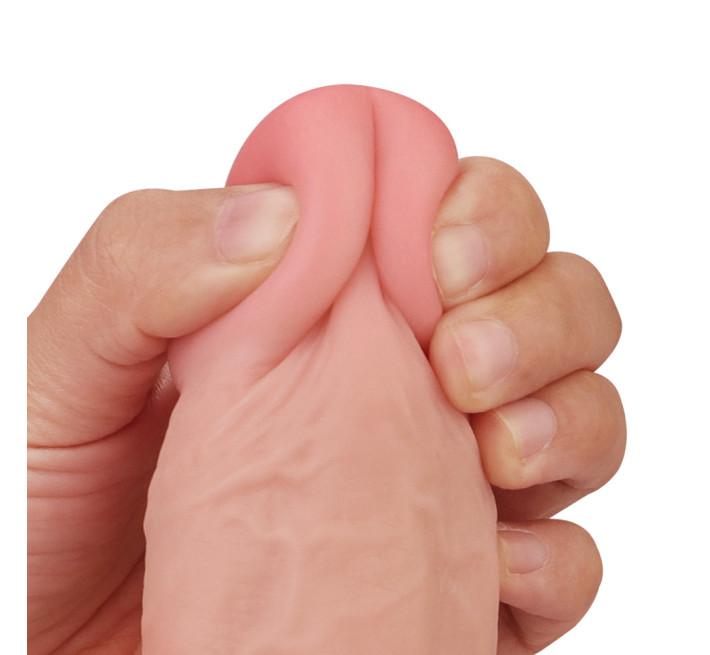 Фалоімітатор з мошонкою LoveToy Skinlike Soft Dong 8.5