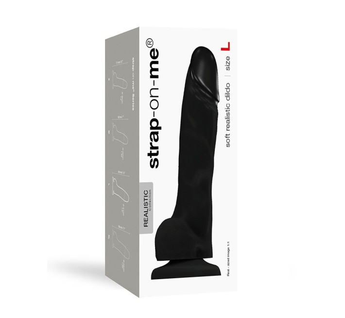 Реалістичний фалоімітатор Strap-On-Me SOFT REALISTIC DILDO Чорний Size L