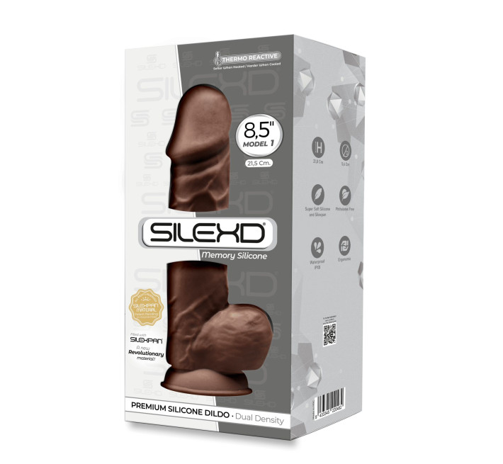 Фаллоимитатор SilexD Norman Brown (MODEL 4 size 8.5in), двухслойный, силикон + Silexpan, диаметр 5 см