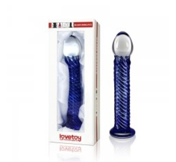 Скляний фалоімітатор LoveToy Glass Romance Блакитний