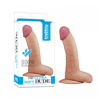 Фалоімітатор з мошонкою LoveToy The Ultra Soft Dude 8.8 Тілесний