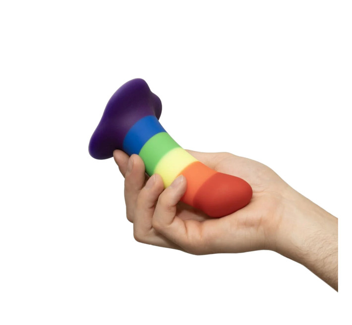 Фаллоимитатор Fun Factory AMOR, радужный, длина 14,6 см, диаметр 3,7 см, изогнутый