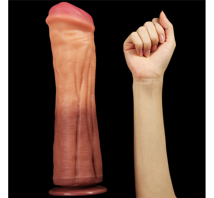 Фалоімітатор LoveToy Dual-Layered Silicone Cock 12 Brown