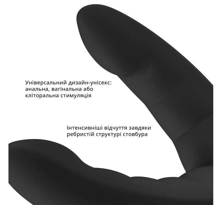 Подвійний фалоімітатор Fun Factory RYDE black, гнучкі стовбури, присоска