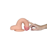 Фалоімітатор з мошонкою LoveToy The Ultra Soft Dude 8.8 Тілесний