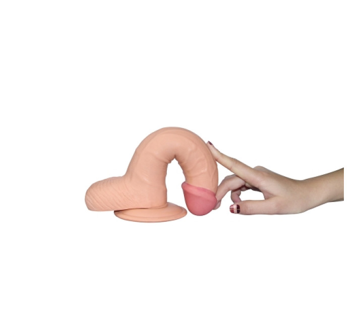 Фалоімітатор з мошонкою LoveToy The Ultra Soft Dude 8.8 Тілесний