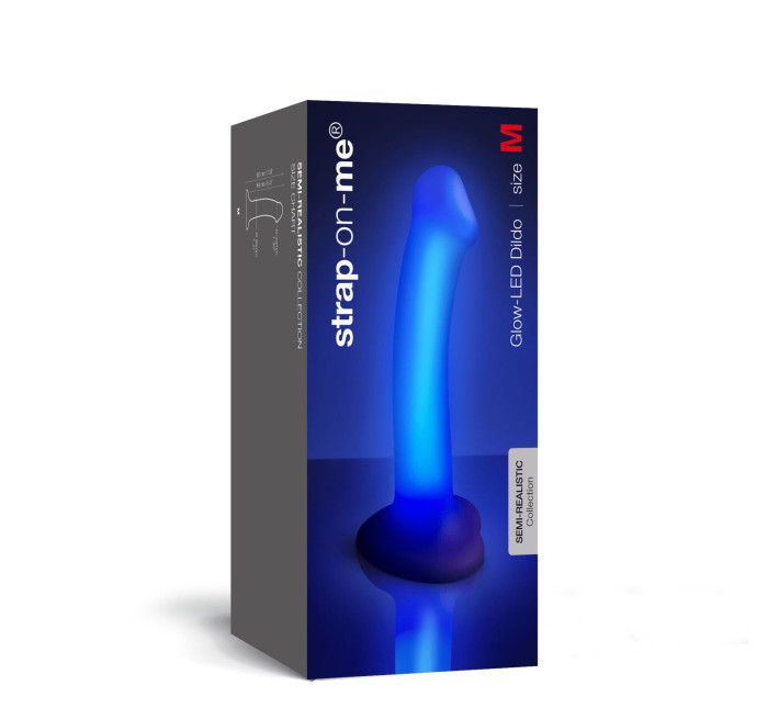 Дилдо, що світиться Strap-On-Me Glow-LED Dildo Purple - M