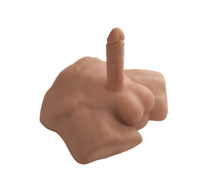 Полуторс с фаллоимитатором на присоске SilexD Apollo S Male Torso Caramel
