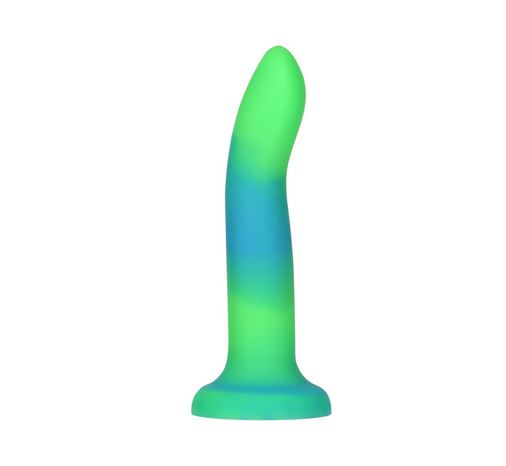 Фалоімітатор, що світиться в темряві, ADDICTION Rave 8 Glow in the Dark Dildo Blue Green, 20,3 см